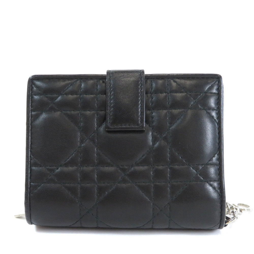 Christian Dior Cannage Bifold Wallet Coin Purse Lambskin